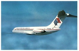 American International Airways McDonnell Douglas DC 9 30 Airplane Postcard - £6.17 GBP