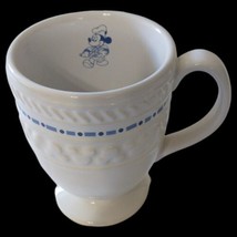 Mickey Mouse Gourmet Coffee Cup Disney Mug Ceramic Blue White 12oz Pedestal 90s - £15.69 GBP