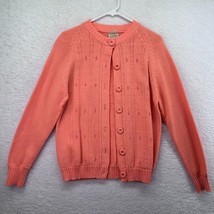 Exclusive Imports Sweater Womens Small Cardigan Orange Covered Buttons V... - £15.78 GBP
