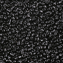 Opaque Glass Seed Beads Round Black 2mm 6/0 SEED 11 - £4.46 GBP