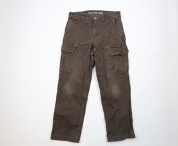 Duluth Trading Co Mens 32x30 Faded Heavyweight Flex Fire Hose Cargo Pants Brown - £43.59 GBP