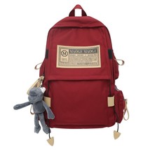 Lady Male Red Nylon School Bag Cool Boy Girl Waterproof Travel Book Bag ... - £85.97 GBP