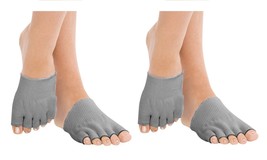 ASRocky Toes Alignment Gel-Lined Socks (2 Pair) Open Five Toe Separator Spacer Y - £31.74 GBP