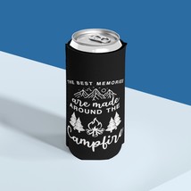 Slim Can Cooler - Black and White &quot;Campfire Nights&quot; Graphic - £12.35 GBP