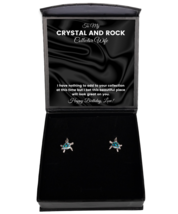 Crystal And Rock Collector Wife Earrings Birthday Gifts - Turtle Ear Rings  - £40.05 GBP