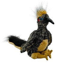 Folkmanis Plush Roadrunner Hand Puppet Bird Black Tan Feather Tail 10” Retired - £67.48 GBP