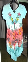 MANGO &amp; SEQUINS on TEAL Rayon Tee Dress Size Plus Beach - $24.99