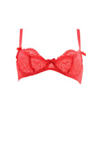 L&#39;agent By Agent Provocateur Womens Bra Lace Elegant Vanesa Red Size 32B - £39.28 GBP