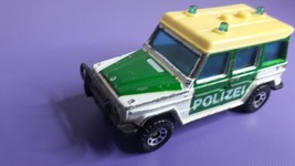 Matchbox Mercedes-Benz 280GE G Wagon Polizei Police White with Green Sides - $1.97