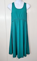 Athleta Green Echo Midi Dress Womens Size Medium Sleeveless Ruched Waist... - $29.99