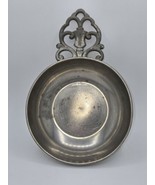 Vintage Pewter Porringer Bowl Filigree Handle 4 1/2&quot; Holland - $42.19 CAD
