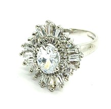Art Deco 1.10CT Oval Diamond Engagement Ring 14K White Gold Over - £55.34 GBP
