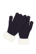  Faux Fur Cuff Smart Touch Knit Gloves - $27.75