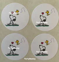 SNOOPY LOVE STICKERS, ENVELOPE SEALS, LABELS, 1.5&quot;, (30) ROUND, TAGS, Va... - $7.49
