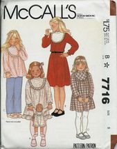 Girls Dress or Top and Matching Doll Dress Pattern, McCall&#39;s 7716 Size 6... - $4.00