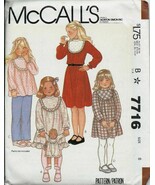 Girls Dress or Top and Matching Doll Dress Pattern, McCall&#39;s 7716 Size 6... - $12.30 CAD