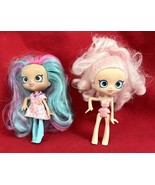2 Shopkin Shoppie Dolls Pretti Pressie Multi Color Hair Rosie Bloom Pink... - $184.79 MXN