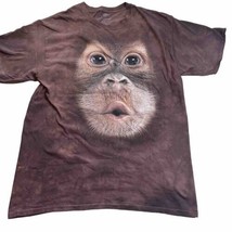 The Mountain Shirt Adult XL Brown Tie Dye Monkey Graphic Chimp Tee Men&#39;s Animal - £13.43 GBP