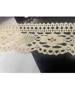 Vintage 2 Yards Natural Crochet floral scalloped  Lace Trim 1 5/8” - €6,76 EUR