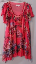 Pretty Angel Silk Blend Floral Tunic coral color floral size XL - £21.21 GBP