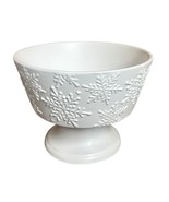 Farval Portugal Winter Christmas Embossed Snowflake Pedestal Serving Bow... - $39.59