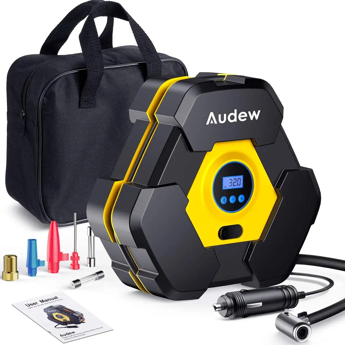 Audew Car Electrical Air Pump Mini Portable Wireless Tire Inflatable Deflate Inf - £138.09 GBP