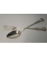 Reed &amp; Barton Kings Pattern Serving Spoon And Fork Sterling Silver Plated - £15.56 GBP