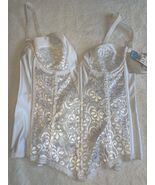 Vintage CARNIVAL White Lace Bustier Convertible  Straps Bra Corset 34 B ... - $44.69 CAD
