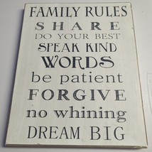 Family Rules Wooden Home Decor Sign by Collins - Dream Big - Forgive 10.... - £14.60 GBP