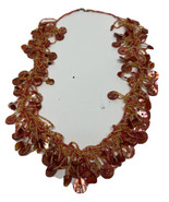 Vintage Red + Yellow Button &amp; Seed Bead Necklace - Length: 27 in. - £31.61 GBP