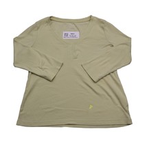 Talbots Shirt Womens P Yellow Petite Long Sleeve VNeck Cotton Knit Casual Tee - £17.97 GBP