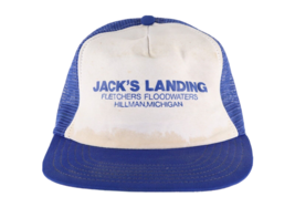 Vtg 80s Thrashed Jacks Landing Fletchers Floodwaters Trucker Hat Snapback USA - £15.49 GBP