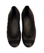 Stuart Weitzman A408874 Black Leather Elastic Ballet Flats Made in Spain... - $46.99