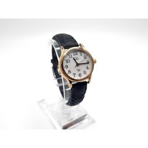 Womens Timex Indiglo 24mm Watch New Battery Black Leather Band - $22.00