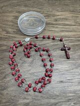 Citta Del Vaticano Red Rosary Jesus Crucifix Catholicism Religious KG JD - $14.84