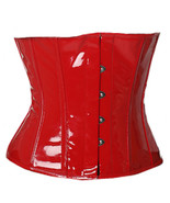 Cincher Shaper Taillen Waspie Fetish Steel Boned Waistbust Red PVC Vinyl... - $29.87+