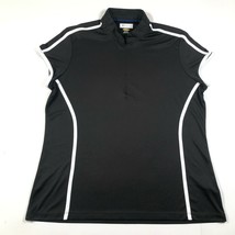 Greg Norman Play Dry Shirt Mens XL White Black 1/4 Zip Neck Short Sleeve - £11.04 GBP