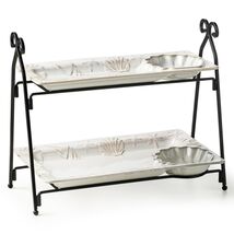 Shell Rectangle Chip and Dip Serving Set Black Tiered Tray Dessert Display - $163.39 MXN Shell Rectangle Chip and Dip Serving Set Black Tiered Tray Dessert Display - $163.39 MXN