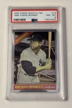 1996 Mickey Mantle 1966 Topps Finest Refractor Reprint NY Yankees Card #18 PSA 8 - $89.09