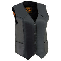 Women&#39;s Motorcycle Vest Black Leather Classic Western Vest SH1227 - $1,105.52 MXN+