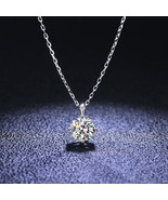 S925 Sterling Silver Necklace with Moissanite Pendant  KJ009 - £38.68 GBP