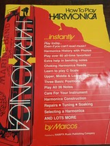 How to Play Harmonica Instantly by Marcos. vintage 1985 Harp&#39;n Music Company - $9.98