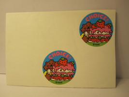 vintage Teacher Classroom Supplies: (2) Strawberry Dessert Stickers - 1&quot;... - $3.00