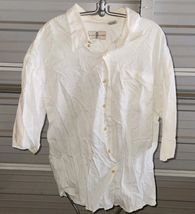 Mens River Trader 2XL Short Sleeve Button Front White Shirt 100% Cotton - $11.99
