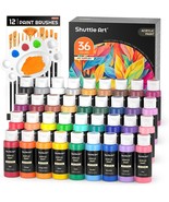 Shuttle Art Acrylic Paint Set 36 Colors Acrylic Paint with Brushes Palette  - $75.17 CAD