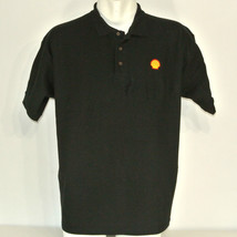 SHELL Gas Station Oil Employee Uniform Polo Shirt Black Size XL NEW - £20.30 GBP