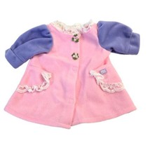 Vintage Cabbage Patch Kids Outfit Pink Dress Purple Sleeves Lace Pockets 1987 - £15.98 GBP