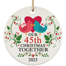 Funny Couple Bird Ornament Gift Decor 45th Wedding Anniversary 45 Year Christmas - £11.83 GBP