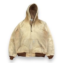 Carhartt Jacket XL Faded Brown J131 Hooded VTG Union Made USA Thermal Lined Duck - $74.20