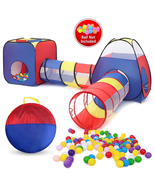 4 in 1 Kids Play Tent and Tunnels, Foldable Indoor Outdoor Pop up Ball P... - €39,09 EUR